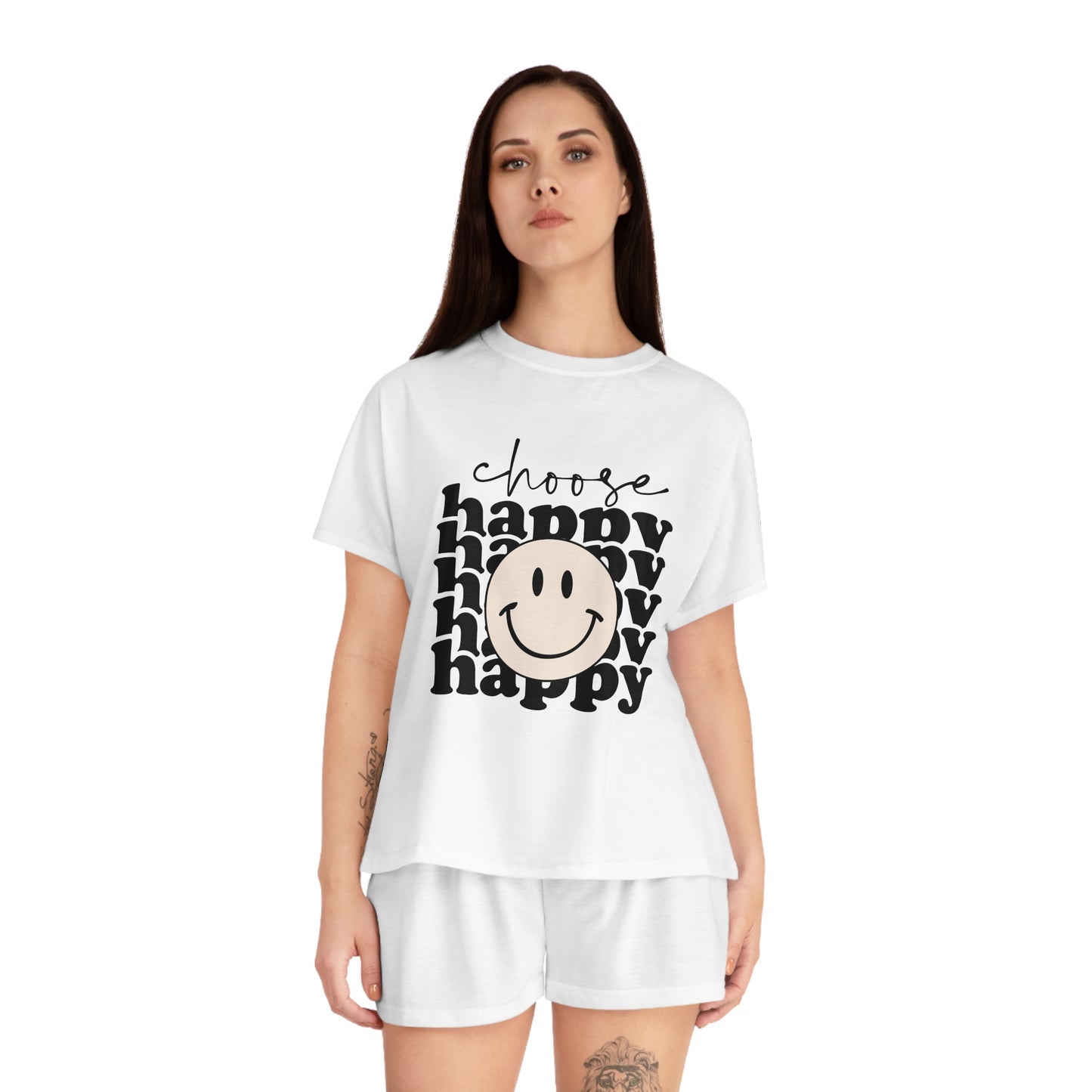 Women's Short Pajama Set Choose happy