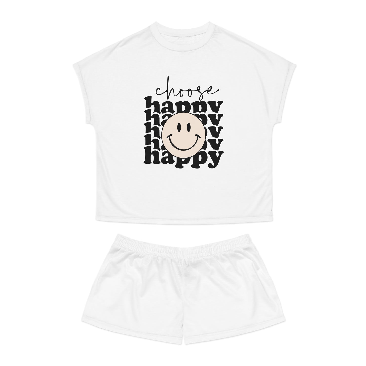 Women's Short Pajama Set Choose happy